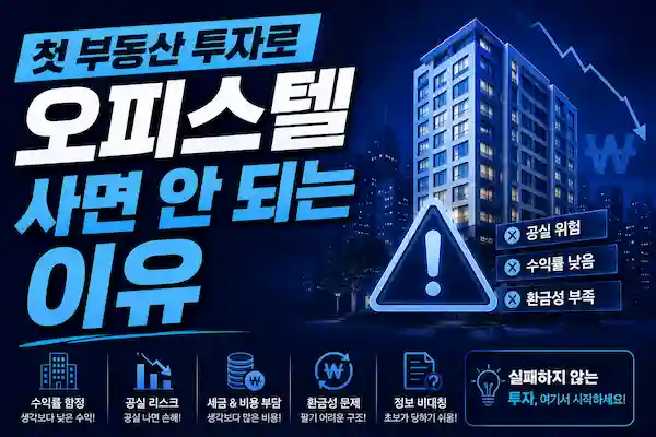 첫 부동산 투자로 오피스텔 샀다가 후회했습니다… 초보자가 오피스텔부터 사면 안 되는 진짜 이유