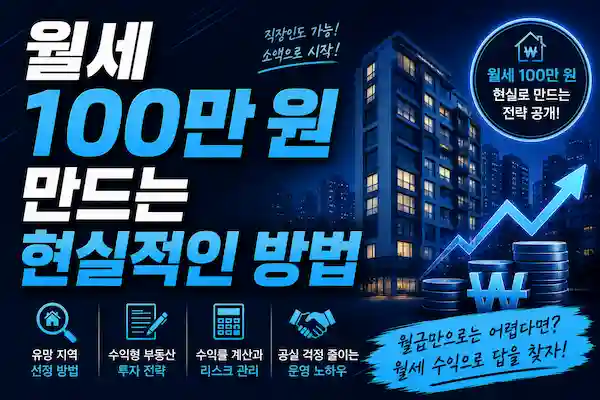 월세 100만 원 만드는 현실적인 방법, 직장인도 가능한 부동산 수익 전략