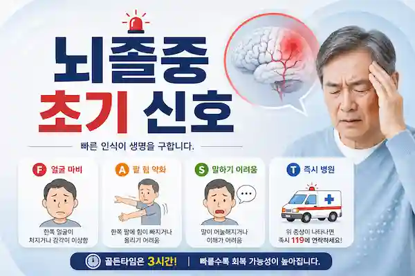 뇌졸중 초기 신호, 절대 놓치면 안 되는 위험 증상 7가지 총 정리