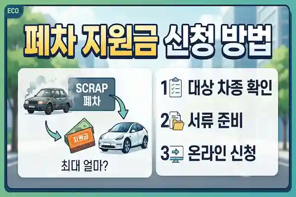 폐차 지원금 얼마나 받을 수 있을까? 2026년 조기 폐차 지원금 대상·신청 방법 총 정리
